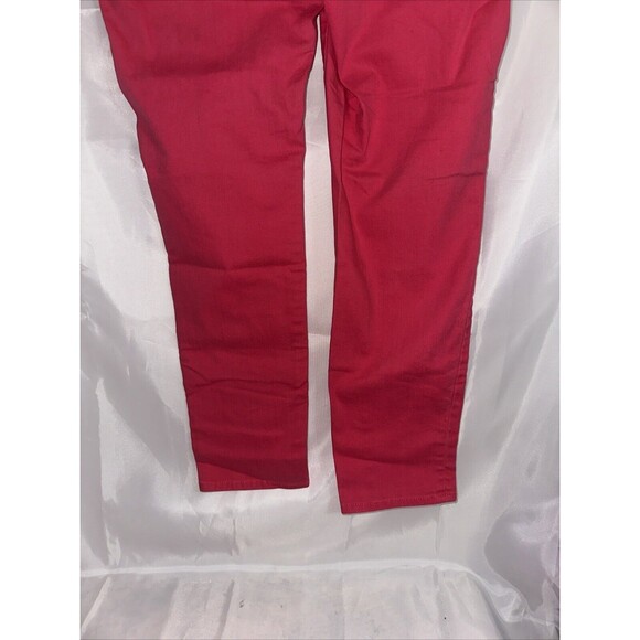 ELLE Women's Solid Bright Pink Mid-Rise Skinny Denim Jeans Pants Size 10 - Picture 7 of 11